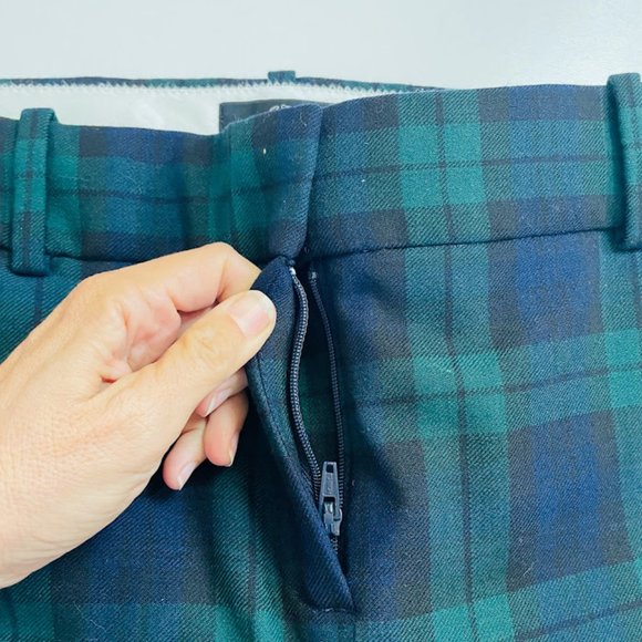 J. Crew TALL LONG Pant Trouser Tartan Plaid Wool Cameron Holiday Winter Classic - Picture 5 of 15